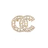 Célèbre marque Designer mode Double lettre or argent multicolore perle broches broches femmes strass broche costume broche mode Sc7085788