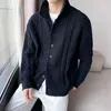 Erkek Sweaters Sıradan Uzun Kollu Stand Yakası Örme Ceket Ceket Erkek Kış Sıcak Düğmeli Katı Katı Takım Giyim 2024 Moda Kazak Erkekler Örgü