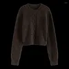 Maglioni da donna FSLE stile casual corto confortevole pullover rosso maglione per le donne 2023 inverno anno girocollo lavorato a maglia femminile