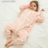 Sleeping Bags 1 to 5 Years Winter Flannel Childrens Pajamas Sleeping Bags Rompers for Boys and Girls One-piece Suits for Home WearL231225