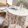 Table Cloth Multicolour Embroidered Flowers Cake Pography Background Props White Tablecloth