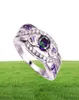 Yhamni 100 Solid 925 Sterling Silver Ring Purple Color Cubic Zirconia Ring Fashion WeddingRingsギフトZR8098104712