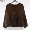 Jackets Knitted Real Mink Fur Jacket Winter Women Soft Natural Quality Mink Fur Coat Lady Elegant Allmatch Mink Fur Jacket Coat