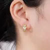 Boucles d'oreilles cerceaux Gold Couleur coeur complet éblouissant cz daity exquise pour l'oreille de mariage mariage mariage