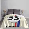 Coperte Herbie Numero 53 Stampa a basso prezzo Novità Fashion morbida Calsa Coppa Coppata Auto Racing Fifty Tre Red