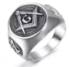 Hochwertiger Ring 316 Edelstahl Herren039s Maoson Freimaurer Silber Schwarz Ringe Freimaurerschmuck Einzigartiges Design von hoher Qualität9645222