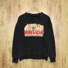 Vintage Rhude Street Casual Cotton Pullover Sweatshirt Sweater Long Sleeve Black Hip Hop Jumper Casual Jacket Size S-XXL