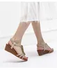 Sandaler Beach Boots TPR SOLE Big Size High Heels Leather Women's Shoes Roman 5cm Med Platform Exclusive Travel BM032