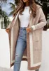 Damen Strick Pullovermäntel 2024 lässig vielseitige weibliche Kleidung Herbst Winter Mode Lose Sleeve Kapuze Long Cardigan mit Kapuze mit Kapuze