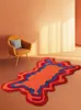 70er Jahre Retro Psychedelic Groovy Tufted Teppich für Wohnzimmer Schlafzimmer Flauschiger roter trippy abstrakter Bereich Home Decor Badezimmermatte 231225