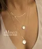 EManco style coréen collier en acier inoxydable femmes longue couche pendentif collier couleur or collier pour femmes bijoux de mode Y26629933