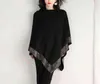 ZJZLL 2021 Nowy jesień mody zimowej diamenty dzianin wełniany szal płaszcz luźny plus solidna kobieta poncho cape pullover sweter H11232966847