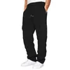 Men's Pants Gym Training Sweatpants Men Solid Color Casual Drawstring Waist Sports Jogging Male Pockets Cargo Trousers