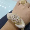 Brincos Colar Godki Luxury Disco Ball African Bangle Conjunto de jóias de moda para mulheres Engajamento de casamento Brincos para205l