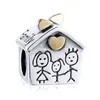 925 Sterling Silver Dangle Charm sweet home family girl boy Bead Fit Pando Charms Bracelet DIY Jewelry Accessories