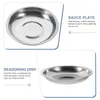 Plates 10 Pcs Stainless Steel Plate Service Dish Dishes Silver Soy Sauce Bowl Mustard Bowls Big