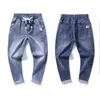 Verão cordão baggy namorado azul harajuku casual hip hop masculino carga denim elegante designer jogger cowboy haren calças de brim 231222