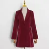 Robes décontractées Femme classique vin rouge robe de Noël petit costume élégant magnifique mode européenne et américaine fête d'automne 2023