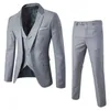 Vestes Costume de mariage Men Corée Slims Men Men Business Costume 3pc Veste Veste Pantalon Formel Suisse Tuxedo Groom Suit à manches longues Gentleman