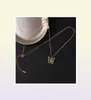 Colares de pingente de luxo colar borboleta designers jóias diamantes colar mulheres moda titânio aço banhado a ouro nunca fad3883627