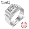 YHAMNI 100% Solid 925 Sterling Silver Ring 1 Carat Diamond Engagement Rings For Men Wedding Ring Charm Jewelry MJZ0152058