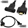 Computer Cables Connectors S 90 grader USB 3.1 Typ C Man till kvinnlig förlängning med panelmontering Skruv USB-C Förlängningstråddroppe LEVIVT OTFBW