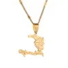 Stal nierdzewna Republika Mapa Haiti Naszyjnik Port-au-Prince Mapa Mapa Jewelry241K240F