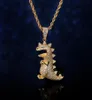 Pendentif Colliers Créatif Dessin Animé Dinosaure Glacé Cubique Zircon Collier Cool Hip Hop Bijoux Cadeau Pour Hommes Party5344426