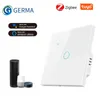 Electronics Other Electronics GERMA Tuya Zigbee Smart Light EU Switch With Luxuray Glass Panel Touch Sensor Life APP Work Alexa Google Home Al