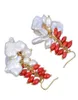 GuaiGuai Jewelry Natural White Cultured Keshi Pearl Red Rice Coral Hook Earrings For Women Lady Girl Gift Jewelry1120342