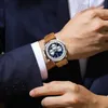 Poedagar Luxury Man مشاهدة عالي الجودة كرونوغراف ماء مضيئة للرجال wristwatch الجلود الرجال الكوارتز الساعات عرضية الساعة 231225