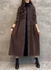 Caítas de zanjas femeninas Pórgano Otoño Invierno Vestido Vintage Fashion Ladies Sminteed Manga larga Mujeres sueltas Rata de ropa para mujeres sueltas