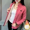 Women's Blouses Fashion Add Velvet Warm Shirt Blouse 2023 Autumn Winter Thicken Bottoming Casual Jacket Female To