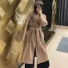 Topp 10% Pure Cashmere Gold Double Face Cashmere Brand Coat Women's Mid Length Luxury Wool Classic Camel Max Coat for Women 231225