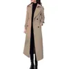 Manteau d'hiver thermique pour femme, veste d'affaires mi-mollet, mélange de laine formelle, manteau Double boutonnage épais, 231225