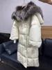 Manteau d'hiver en vraie fourrure pour femme, veste à grand col naturel, épais, chaud, long, ample, surdimensionné, de luxe, Streetwear, vêtements d'extérieur, 2023, 231225