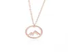 Simple Nature Snowy Mountain Necklace Circle Round Mountain Top Range Necklace Landscape Lover Camping Outdoor Necklaces for Women2783782