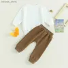 Giyim setleri 0-3 yıl Toddler Boys 2pcs Sonbahar Giysileri Setleri Uzun Kollu Mektup Nakış Sweatshirt Üst Pantolon