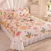 Sheet.Sheet.Princess Style Chiffon Lace Double Bedspread Queen Sand Cotton Quilted Bed Cover Home Bed Spread Not Included Pillowcase 231221