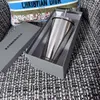 Luxury Present Box Isolation Cup French Trend Brand Stainless Steel Cup With Svar Stor kapacitet Vatten Cup Punk Christmas Gift 231225