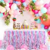 183x77cm Rainbow Unicorn Table Kjol Baby Shower Mermaid Tulle Tutu för kön Reveal Birthday Wedding Bridal Party 231225