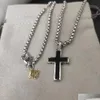 Collane a ciondolo Holdone Chuntam Mens Necklace Dy Jewlery Sier Retro Cross Cross Vintage Gioielle