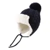 Inverno quente chapéu para crianças menino menina earflap beanie nascido moda boné com pompom outono bebê capa orelhas terno 0 8 anos 231225