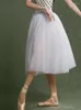 Stage Wear Wholesale Adults Ballerina Ballet Tutus White Black 4 Layers Thick Mesh Lace Long Tutu Elastic Waist Tulle Skirts Ball Skirt