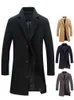 Single Breasted Lapel Long Coat Jacket Fashion Autumn Winter Casual Overcoat Plus Size Trench Men 'En Coats Solid Color 231222