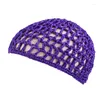 Berets Damen Mesh Haarnetz Häkelkappe Feste Farbe Snood Sleeping Night Cover Turban Hut lässige Mütze