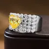 Heart Topaz Diamond Ring 100% Real 925 Sterling Silber Party Ehering -Ringe für Frauen Verlobungs Schmuck Geschenk