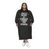 Sweatshirts Plus Size Dress L5xl Women Hoodies Letter Print Lous Casual Dress Pockets Winter Clothes Maxi Dresses Wholesale Dropshipping