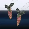 Stud -oorbellen Bilincolor Light Luxe wortelvormige kleurrijke zirkoonjuwelen voor vrouwen of meisjescadeau