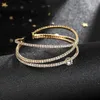 Armreifen Doppelschicht Strass -Bracelet Frauen Open Design Schmuckzubehör Accessoires